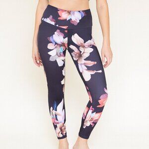 VOGO Athletica Black Floral Print Leggings XL High Waist